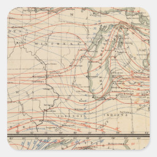 Klimatologie von Michigan Atlas Mao Quadratischer Aufkleber