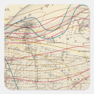 Klimatologische Karte von Wisconsin Quadratischer Aufkleber