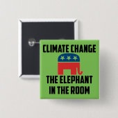 Klimawandel: Der Elefant im Raum Button (Vorne & Hinten)