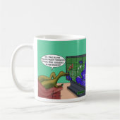 Klimawandel Dinosaurier Parody-Cartoon Kaffeetasse (Links)