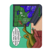 Klimawandel Dinosaurier Parody-Cartoon Magnet (Vertikal)