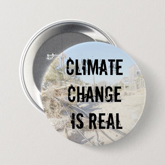 Klimawandel ist wirklicher Knopf Button (Vorne & Hinten)