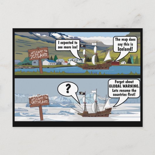 KLIMAWANDEL JOKE POSTKARTE (Vorderseite)