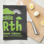 Klimawandel | Kohlenstoffverunreinigung | T - Shir Geschirrtuch (Viertel Falte)