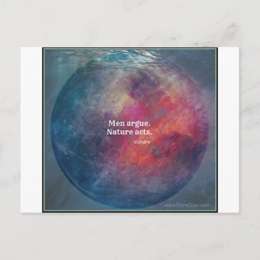 Klimawandel: "Men Argue - Nature Acts" Design Postkarte (Vorderseite)