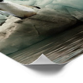Klimawandel mit Pinguin und Eisbären Poster (Ecke)