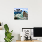 Klimawandel mit Pinguin und Eisbären Poster (Heimbüro)