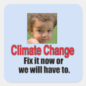 Klimawandel Quadratischer Aufkleber (Vorderseite)