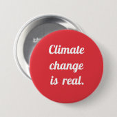 Klimawandel: Roter Knopf Button (Vorne & Hinten)