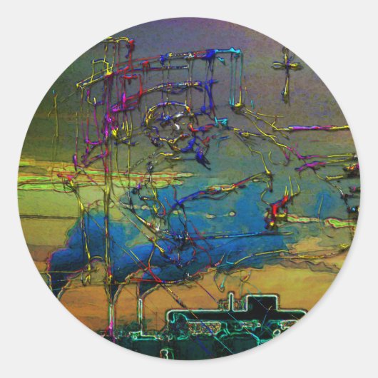 Klimawandel Runder Aufkleber (Vorderseite)