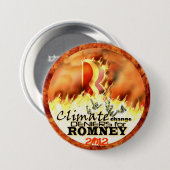 Klimawandel-Verweigerer für Romney 2012 Button (Vorne & Hinten)