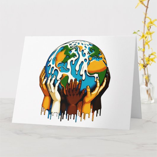 Klimawandel Weltweite Einheit und Erddesign Karte (Gelbe Blume)