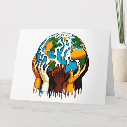 Klimawandel Weltweite Einheit und Erddesign Karte (Vorderseite)