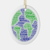Klimawandel-Wortkunst Keramik Ornament (Rechts)