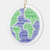 Klimawandel-Wortkunst Keramik Ornament (Links)