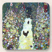 Klimpt Hühner im Garten Getränkeuntersetzer (Vorderseite)