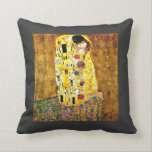 Klimt art - Der Kuss Kissen<br><div class="desc">Klimt art - Das Kiss Wurfkissen.</div>