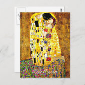 Klimt art - Der Kuss - Liebe für immer Postkarte (Vorne/Hinten)