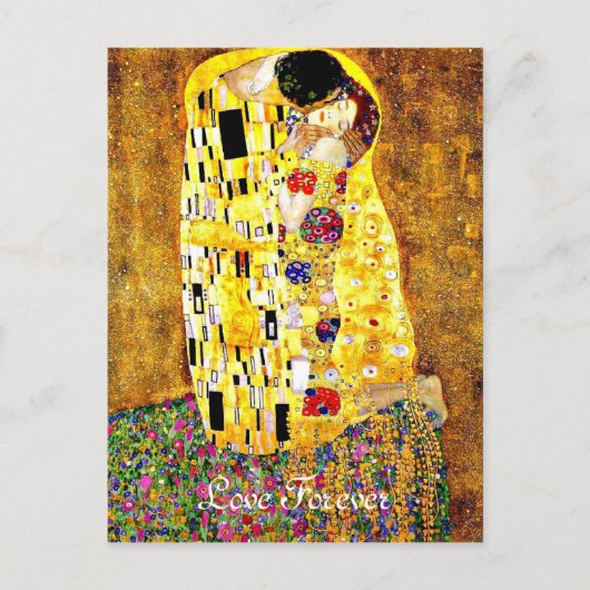 Klimt art - Der Kuss - Liebe für immer Postkarte (Vorderseite)