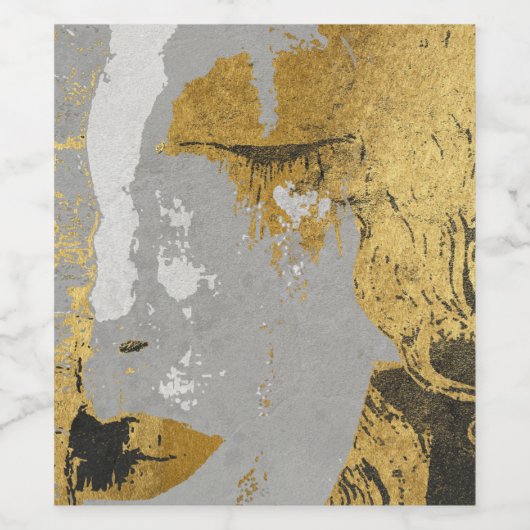 Klimt art (oder Sparkling Wine) Flaschenlabel (4"  Weinetikett (Einzelnes Label)