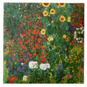 Klimt - Bauerngarten mit Sonnenblumen, Fliese (Vorderseite)