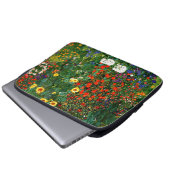 Klimt - Bauerngarten mit Sonnenblumen Laptopschutzhülle (Vorne Knopf)