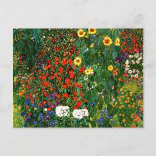 Klimt - Bauerngarten mit Sonnenblumen Postkarte