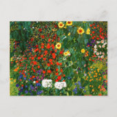 Klimt - Bauerngarten mit Sonnenblumen Postkarte (Vorderseite)