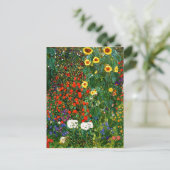Klimt - Bauerngarten mit Sonnenblumen Postkarte (Stehend Vorderseite)
