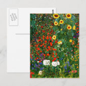 Klimt - Bauerngarten mit Sonnenblumen Postkarte (Vorne/Hinten)