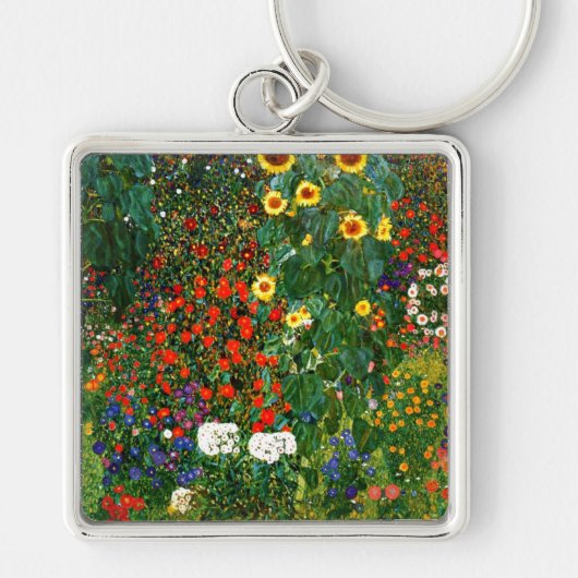 Klimt - Bauerngarten mit Sonnenblumen, Schlüsselanhänger (Vorne)