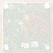 Klimt - Bauerngarten mit Sonnenblumen Tile Glasuntersetzer (Rückseite)
