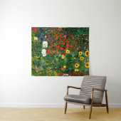 Klimt - Bauerngarten mit Sonnenblumen Wandteppich (Beispiel (Horizontal))
