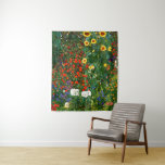 Klimt - Bauerngarten mit Sonnenblumen Wandteppich<br><div class="desc">Bauerngarten mit Sonnenblumen,  Kunstmalerei von Gustav Klimt</div>