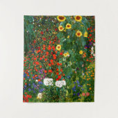 Klimt - Bauerngarten mit Sonnenblumen Wandteppich (Vorderseite)