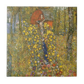Klimt Bauernhof-Garten mit Kruzifix-Fliese Fliese (Vorderseite)