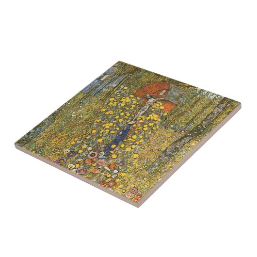 Klimt Bauernhof-Garten mit Kruzifix-Fliese Fliese (Seite)