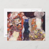 Klimt bewundert die Braut mit Schleier und Kranz Postkarte (Vorne/Hinten)