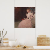 Klimt blühende Wiese Blumenlandschaft Print Poster (Küche)