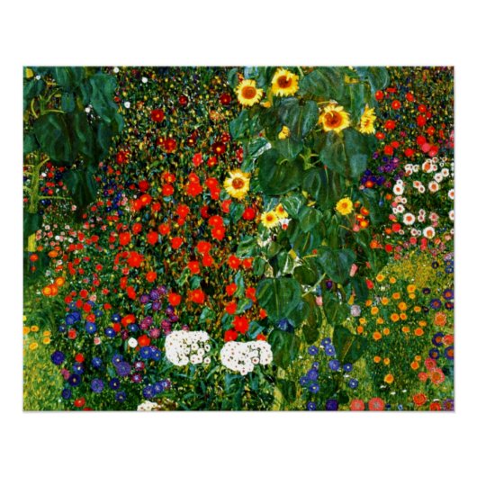 Klimt: Blumengarten-Mauspad Poster (Vorderseite)