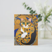 Klimt Cat Postcard Postkarte (Stehend Vorderseite)