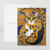 Klimt Cat Postcard Postkarte (Vorne/Hinten)