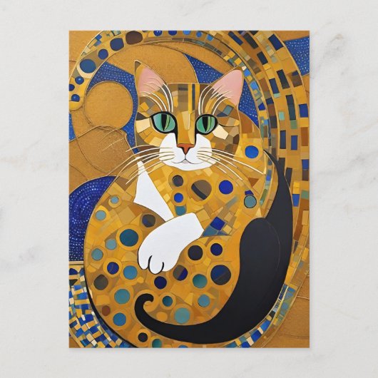 Klimt Cat Postcard Postkarte (Vorderseite)