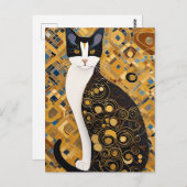 Klimt Cat Postcard Postkarte (Vorne/Hinten)