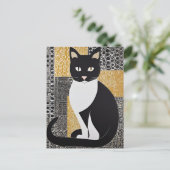 Klimt Cat Postcard Postkarte (Stehend Vorderseite)