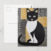 Klimt Cat Postcard Postkarte (Vorne/Hinten)