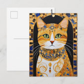 Klimt Cat Postcard Postkarte (Vorne/Hinten)