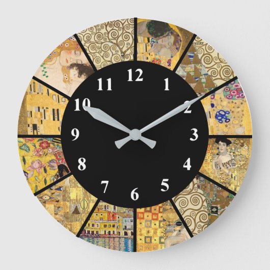 Klimt Clock - Der berühmte Künstler Große Wanduhr (Vorderseite)