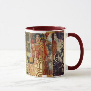 Klimt Collage Tasse bordeauxrot