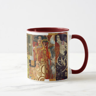 Klimt Collage Tasse bordeauxrot